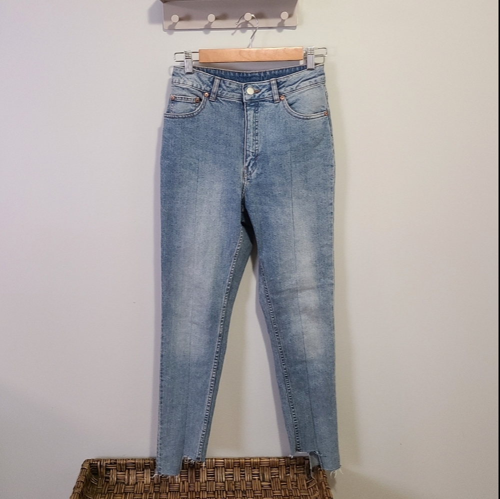 Cheap Monday Light Wash Skinny Jeans Rough Edge